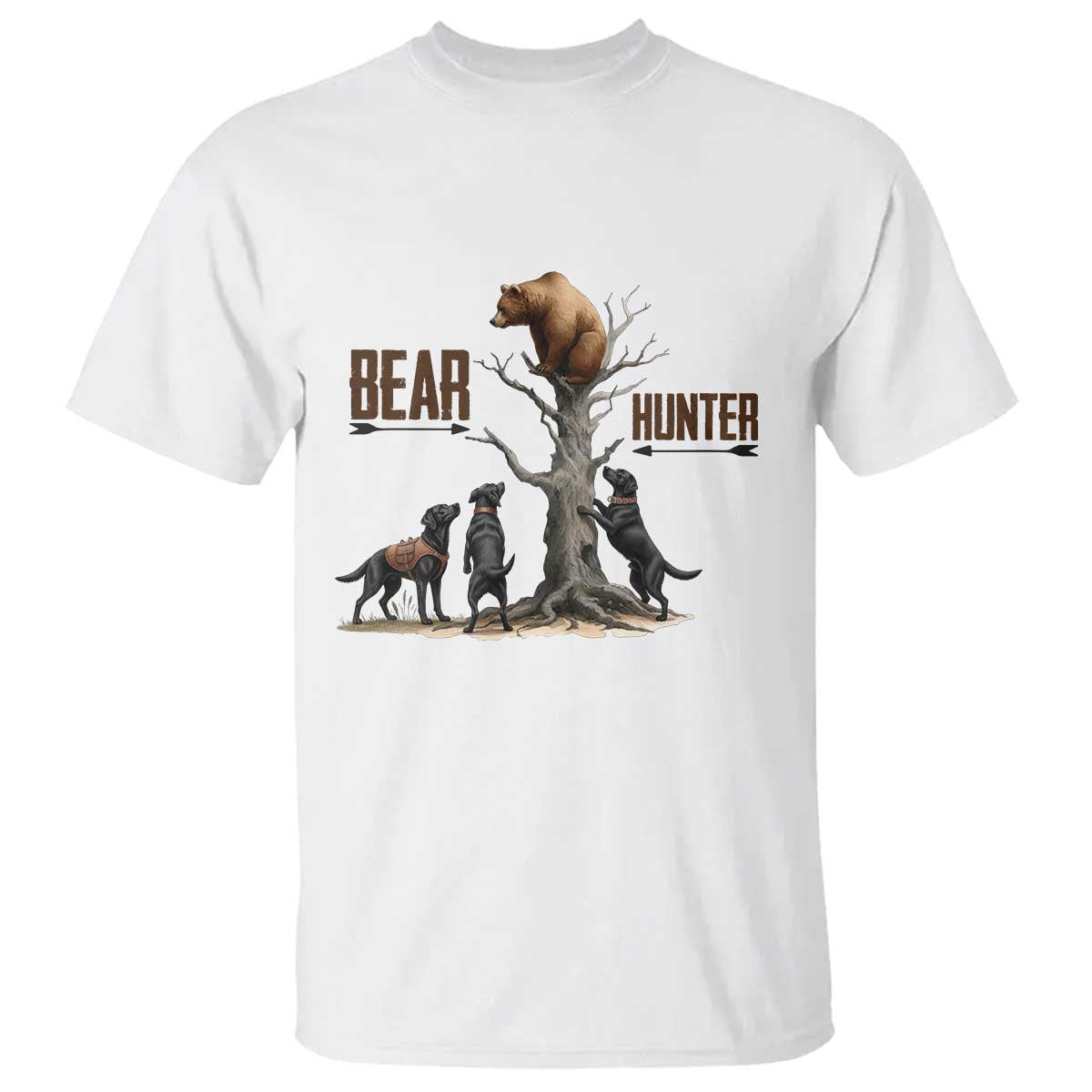 Bear Hunter T Shirt Black Lab Retriever Funny Hunting Gift - Wonder Print Shop