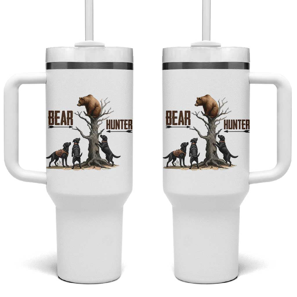 Bear Hunter Tumbler With Handle Black Lab Retriever Funny Hunting Gift - Wonder Print Shop