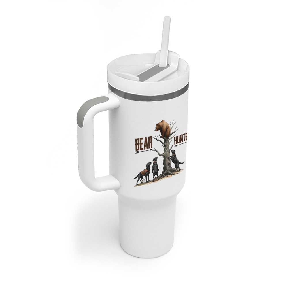 Bear Hunter Tumbler With Handle Black Lab Retriever Funny Hunting Gift - Wonder Print Shop