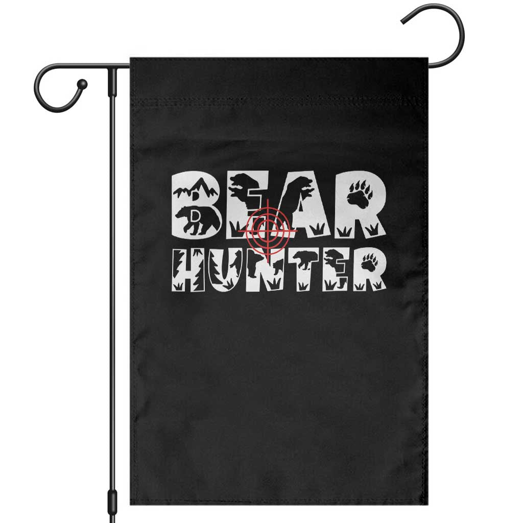 Bear Hunter Garden Flag Outdoor Adventure Gift - Wonder Print Shop