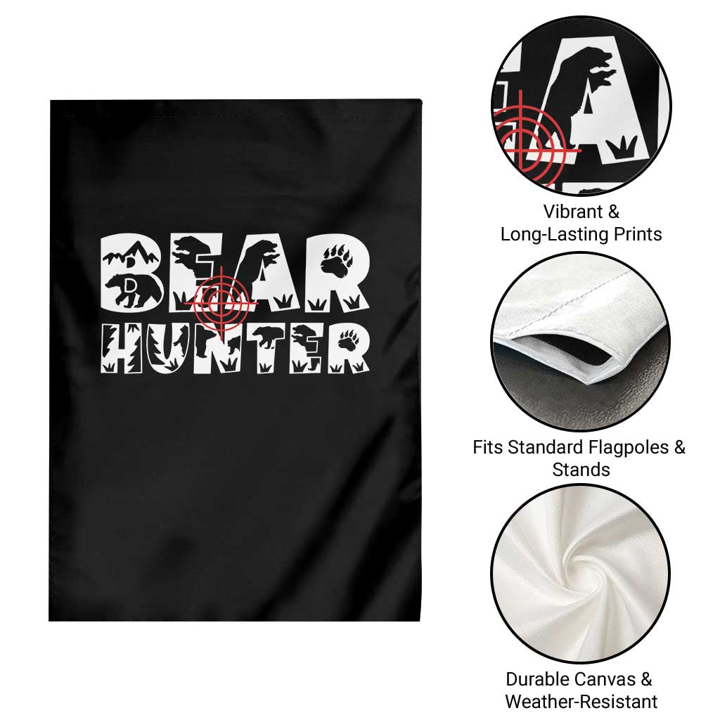 Bear Hunter Garden Flag Outdoor Adventure Gift - Wonder Print Shop