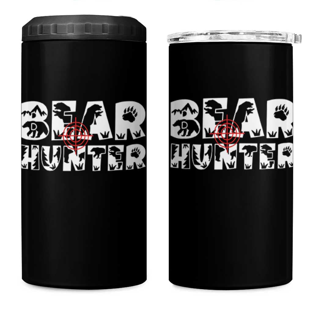 Bear Hunter 4 in 1 Can Cooler Tumbler Outdoor Adventure Gift - Wonder Print Shop