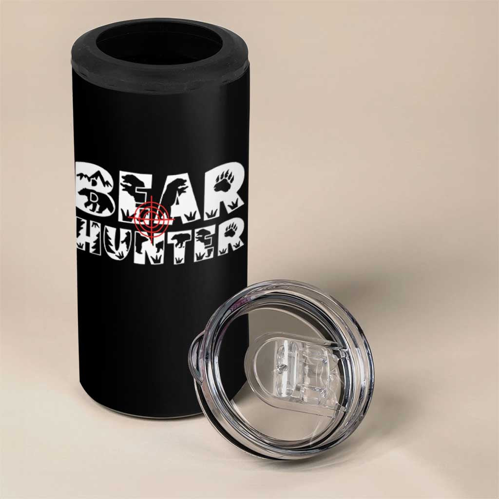 Bear Hunter 4 in 1 Can Cooler Tumbler Outdoor Adventure Gift - Wonder Print Shop