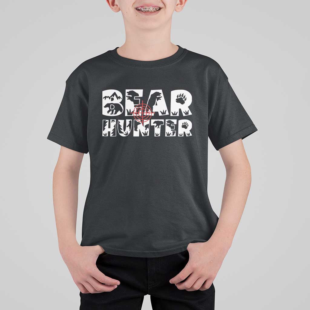 Bear Hunter T Shirt For Kid Outdoor Adventure Gift - Wonder Print Shop