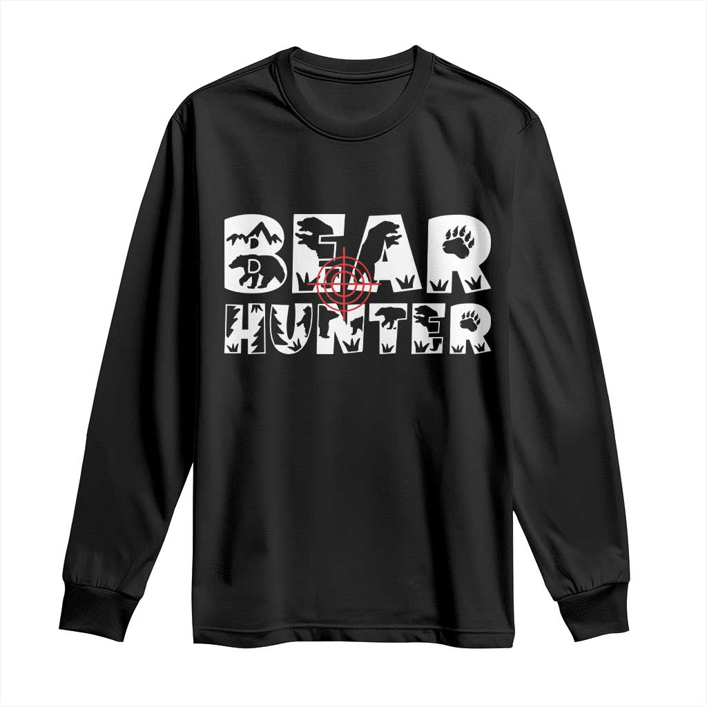 Bear Hunter Long Sleeve Shirt Outdoor Adventure Gift - Wonder Print Shop