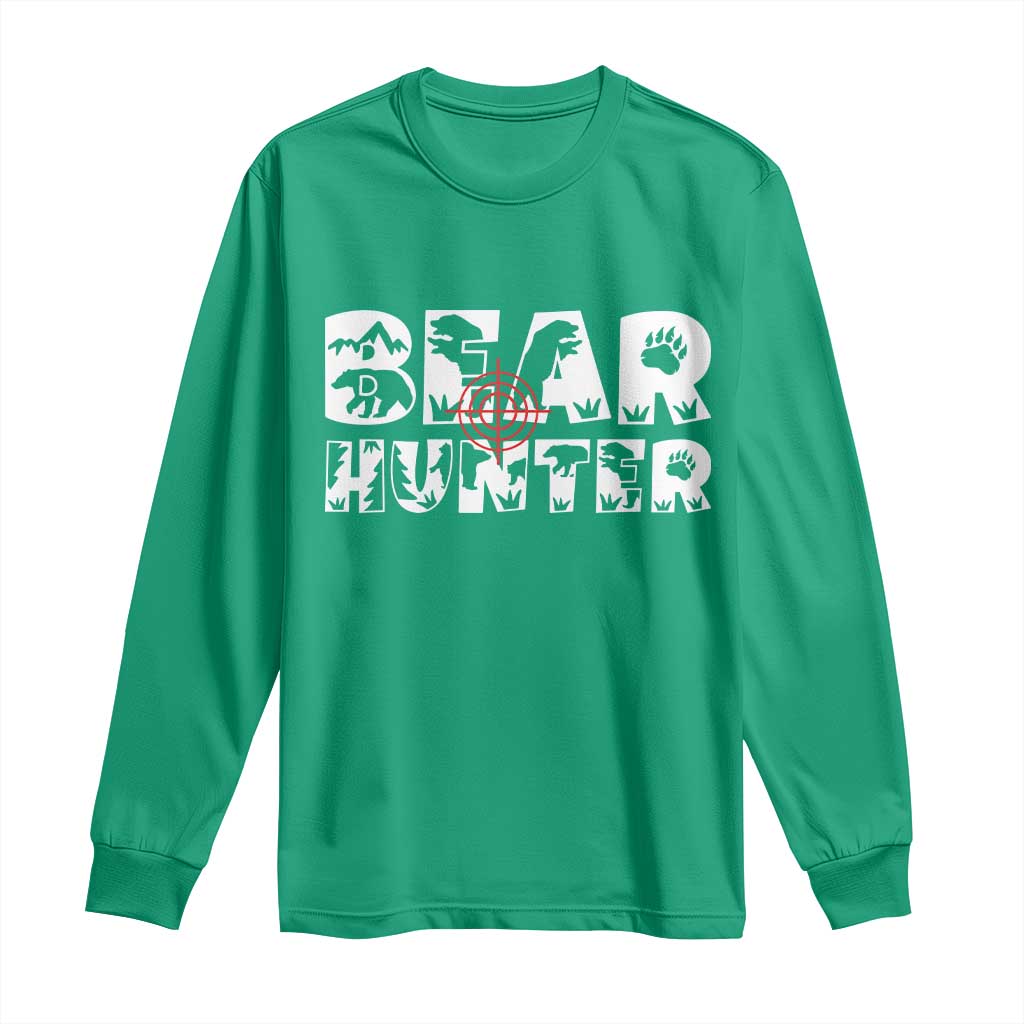 Bear Hunter Long Sleeve Shirt Outdoor Adventure Gift - Wonder Print Shop