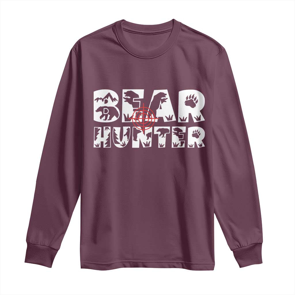 Bear Hunter Long Sleeve Shirt Outdoor Adventure Gift - Wonder Print Shop
