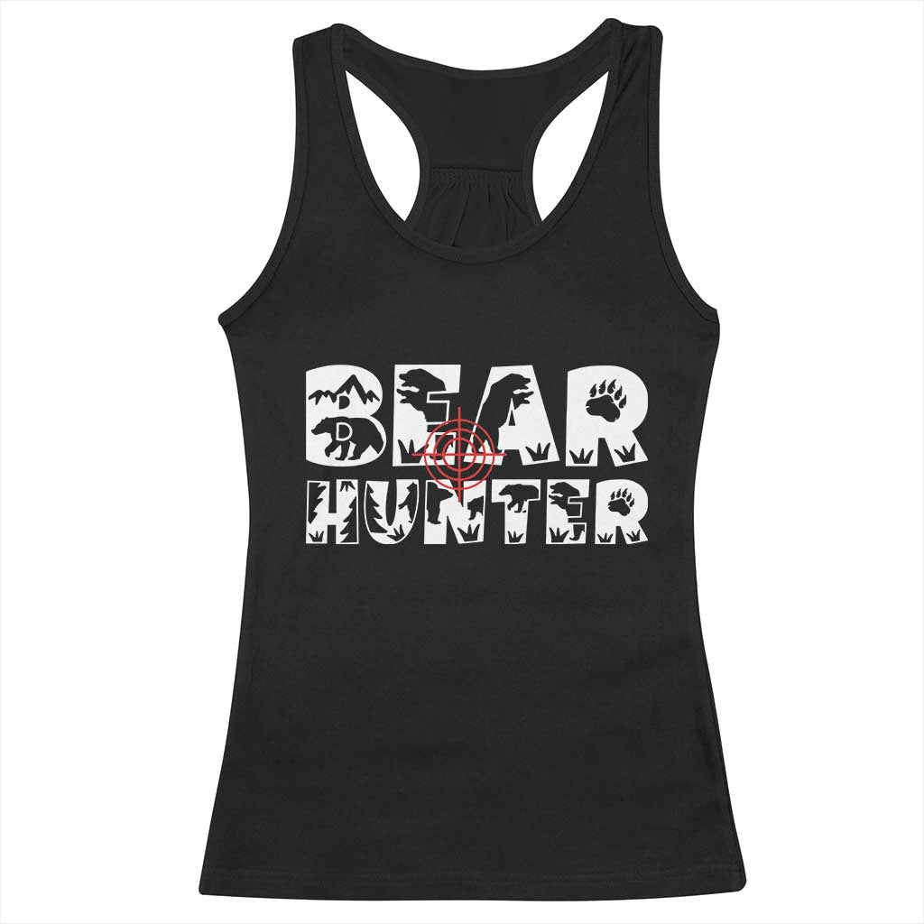 Bear Hunter Racerback Tank Top Outdoor Adventure Gift - Wonder Print Shop
