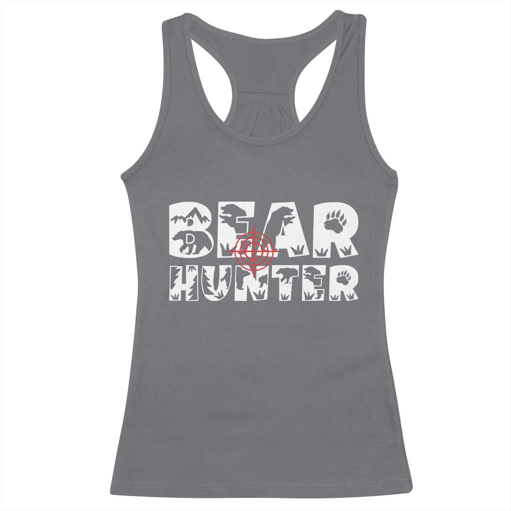 Bear Hunter Racerback Tank Top Outdoor Adventure Gift - Wonder Print Shop