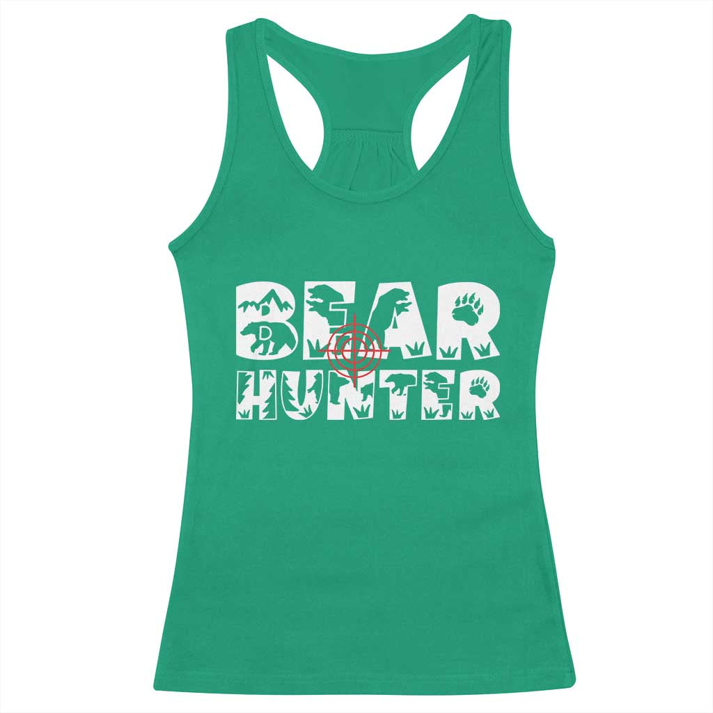 Bear Hunter Racerback Tank Top Outdoor Adventure Gift - Wonder Print Shop