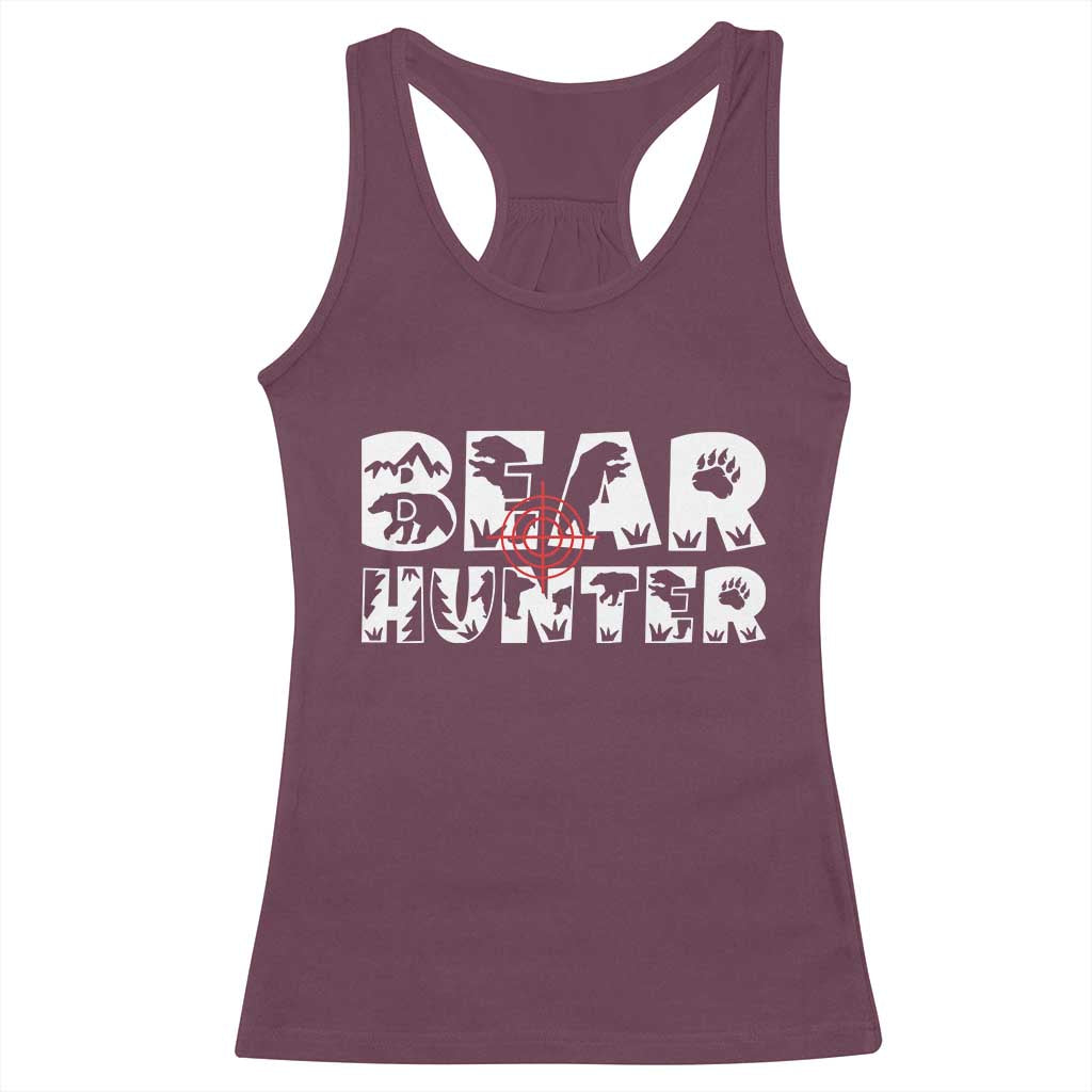 Bear Hunter Racerback Tank Top Outdoor Adventure Gift - Wonder Print Shop