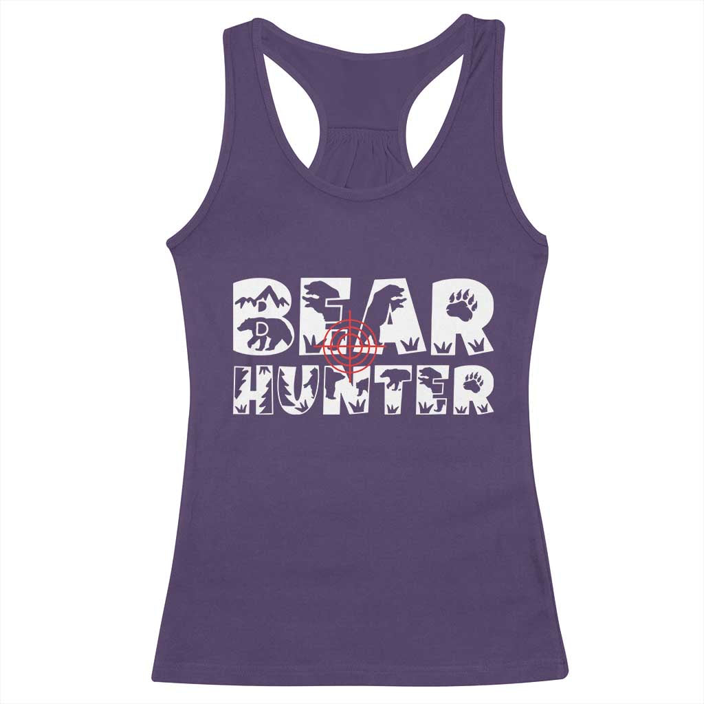 Bear Hunter Racerback Tank Top Outdoor Adventure Gift - Wonder Print Shop