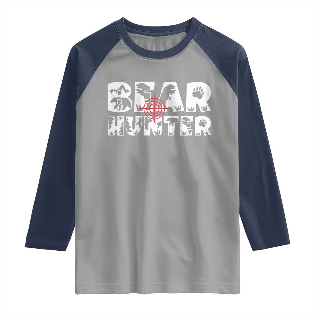 Bear Hunter Raglan Shirt Outdoor Adventure Gift - Wonder Print Shop