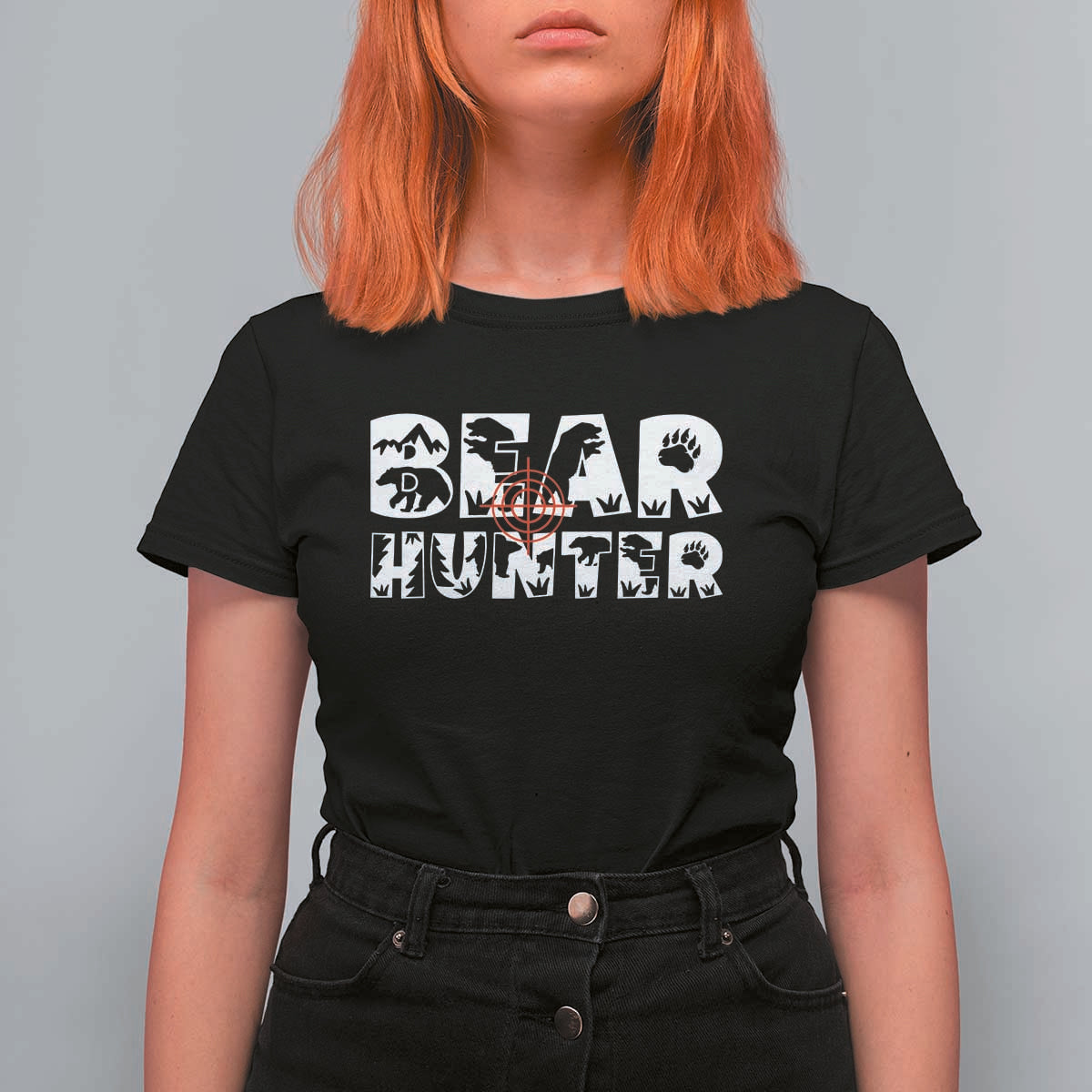 Bear Hunter T Shirt For Women Outdoor Adventure Gift - Wonder Print Shop