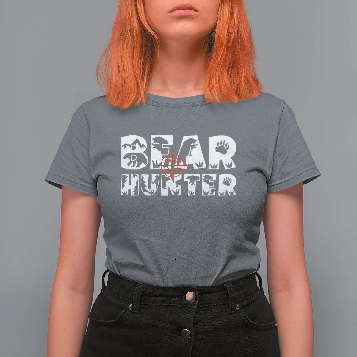 Bear Hunter T Shirt For Women Outdoor Adventure Gift - Wonder Print Shop