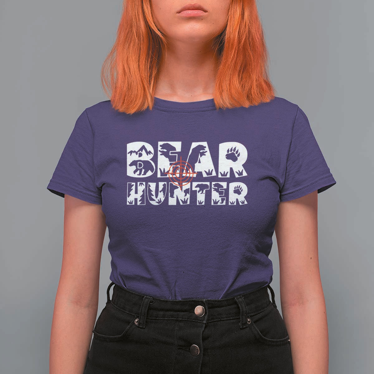 Bear Hunter T Shirt For Women Outdoor Adventure Gift - Wonder Print Shop