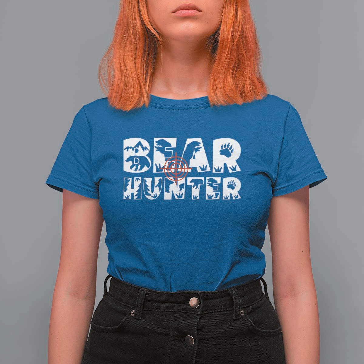 Bear Hunter T Shirt For Women Outdoor Adventure Gift - Wonder Print Shop
