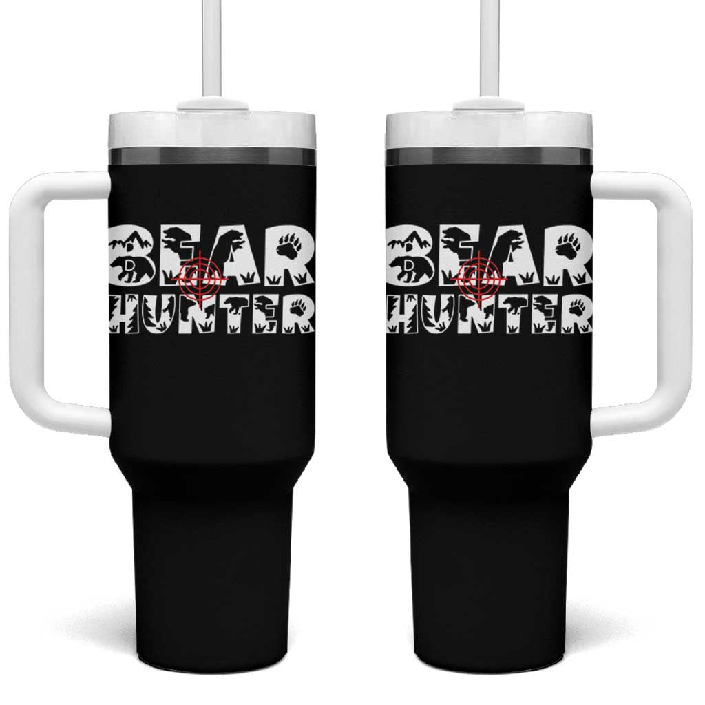 Bear Hunter Tumbler With Handle Outdoor Adventure Gift - Wonder Print Shop