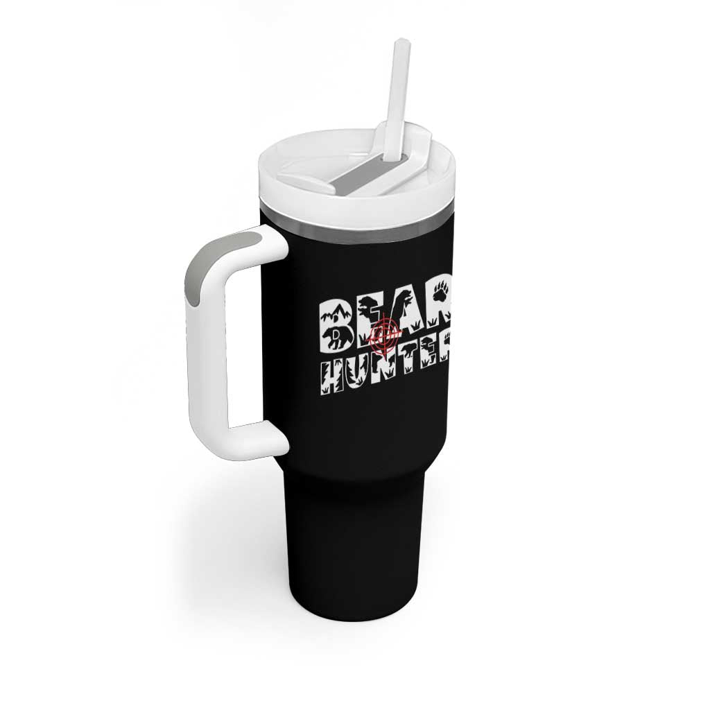 Bear Hunter Tumbler With Handle Outdoor Adventure Gift - Wonder Print Shop