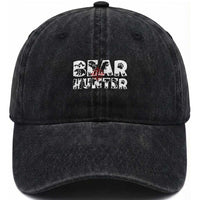 Bear Hunter Washed Cotton Baseball Cap Outdoor Adventure Gift