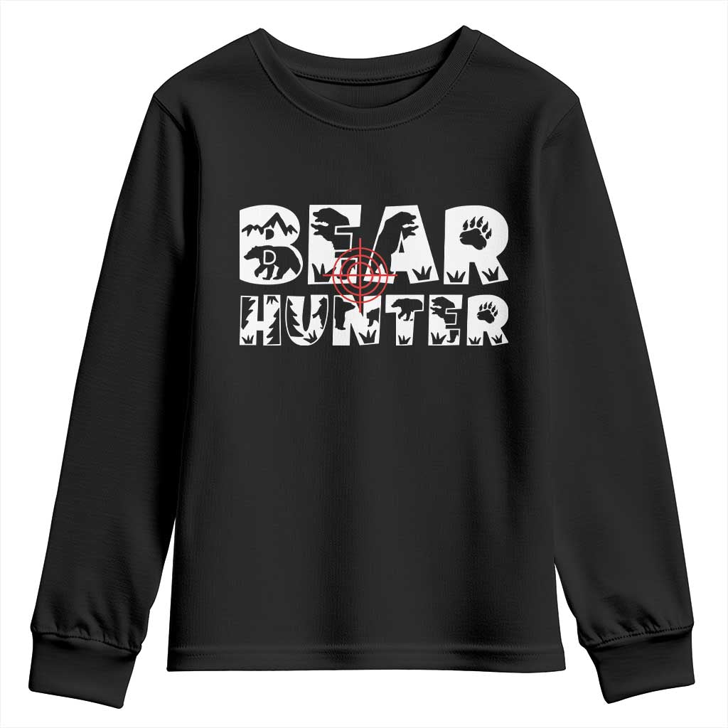 Bear Hunter Youth Sweatshirt Outdoor Adventure Gift - Wonder Print Shop