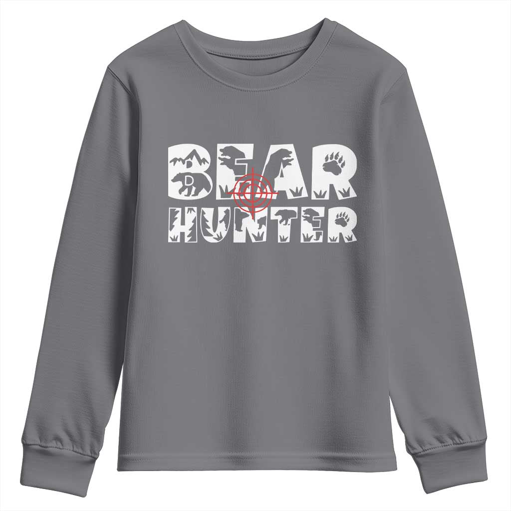 Bear Hunter Youth Sweatshirt Outdoor Adventure Gift - Wonder Print Shop