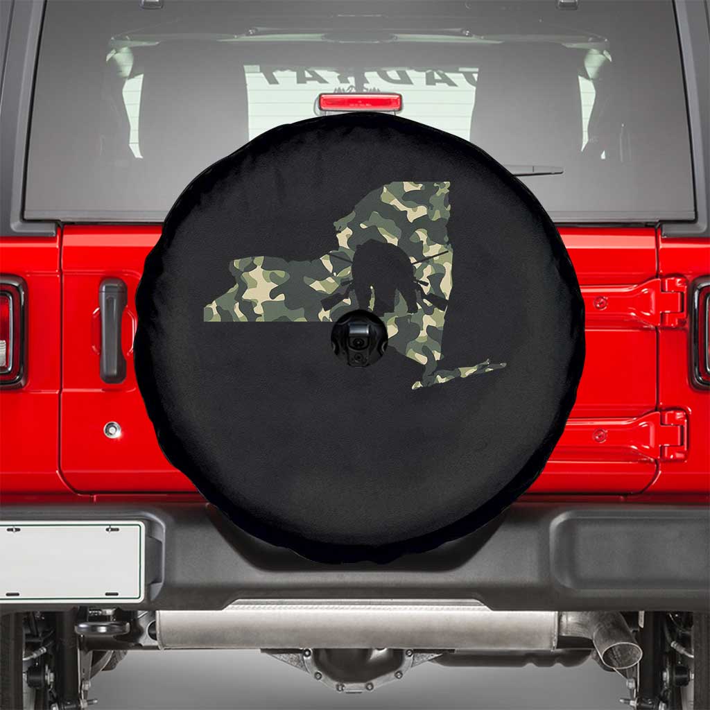New York Bear Hunter Spare Tire Cover Camo Map Hunting Season Gift - Wonder Print Shop