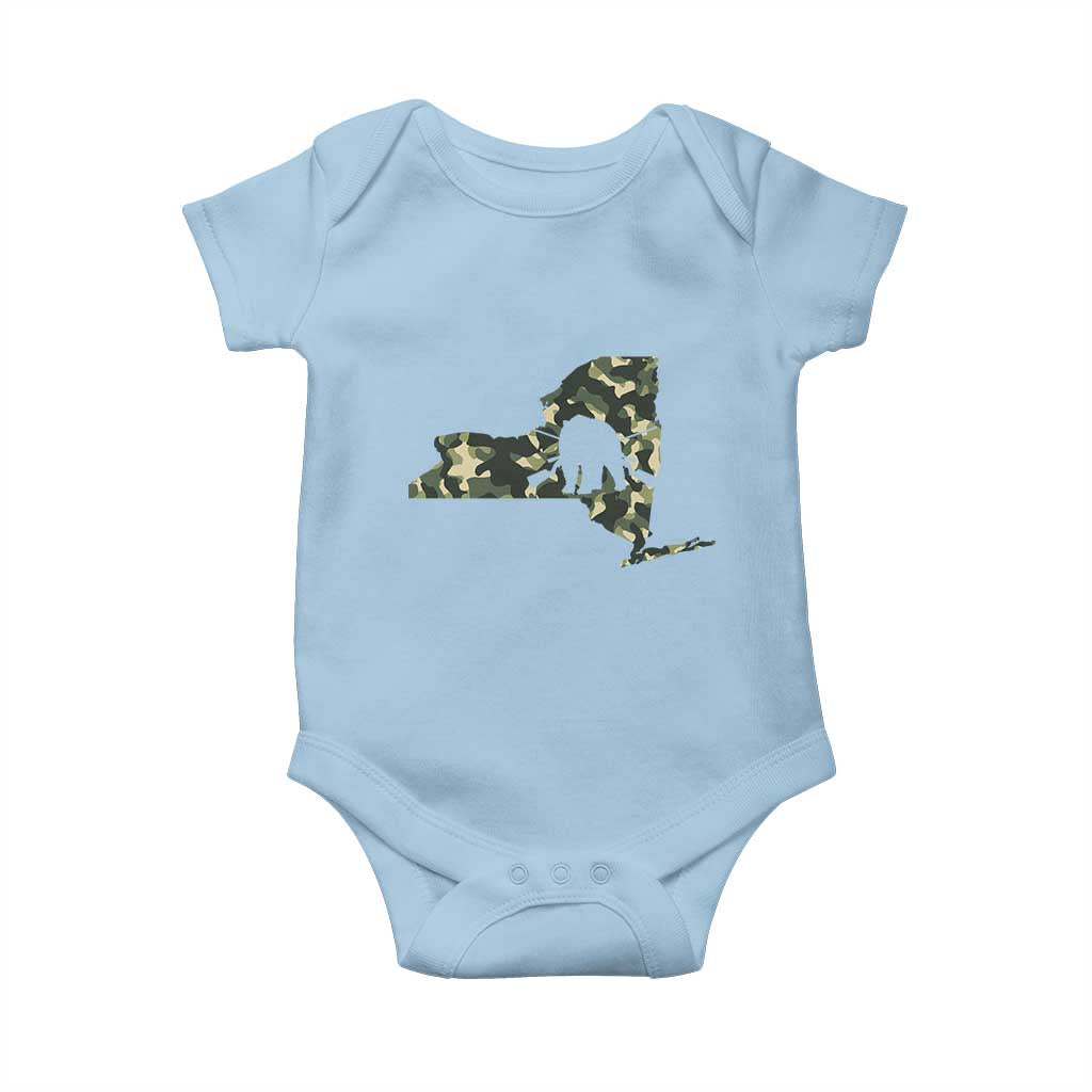New York Bear Hunter Baby Onesie Camo Map Hunting Season Gift - Wonder Print Shop