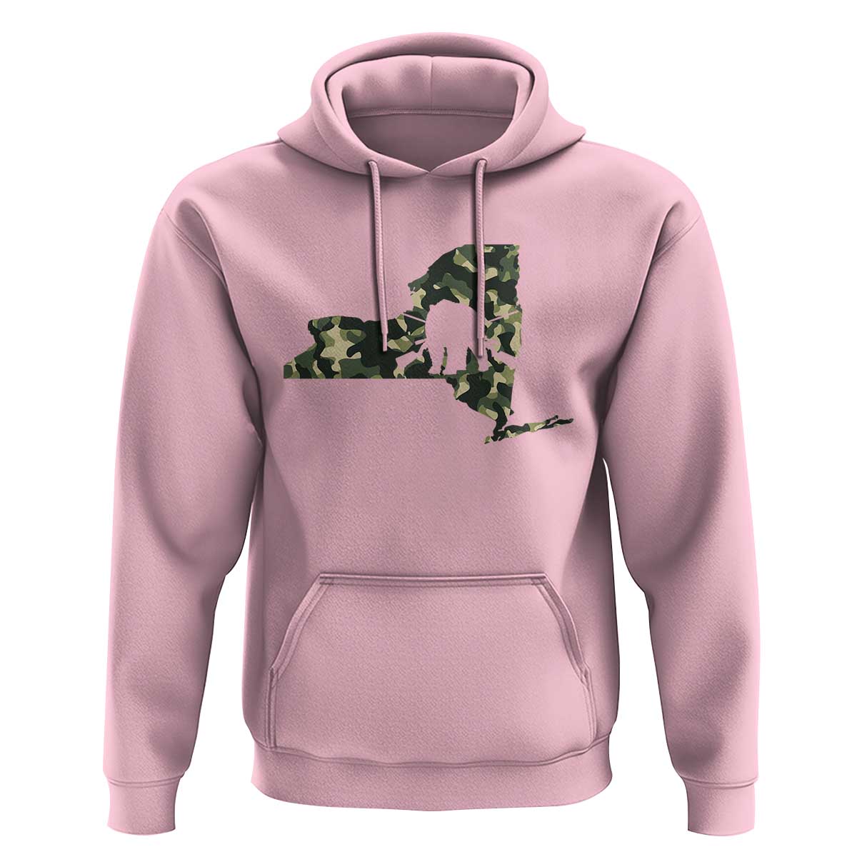 New York Bear Hunter Hoodie Camo Map Hunting Season Gift - Wonder Print Shop