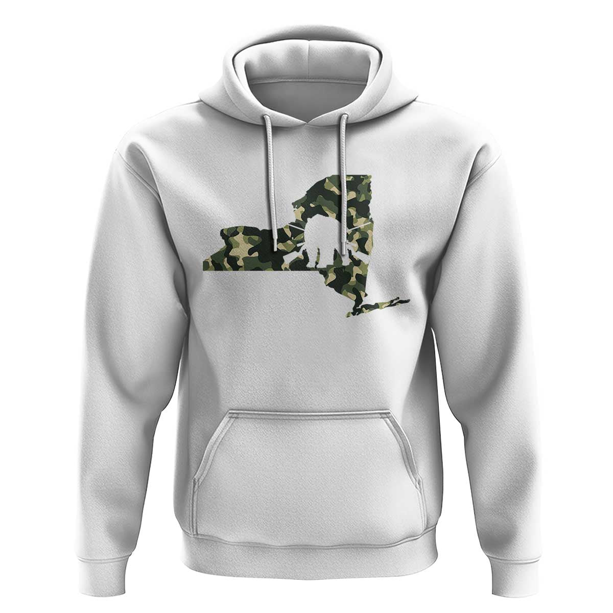 New York Bear Hunter Hoodie Camo Map Hunting Season Gift - Wonder Print Shop