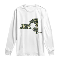 New York Bear Hunter Long Sleeve Shirt Camo Map Hunting Season Gift - Wonder Print Shop