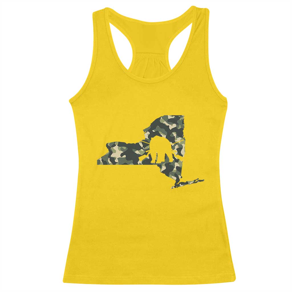 New York Bear Hunter Racerback Tank Top Camo Map Hunting Season Gift - Wonder Print Shop