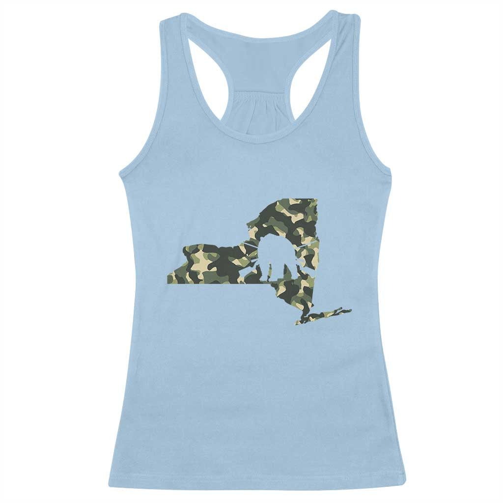 New York Bear Hunter Racerback Tank Top Camo Map Hunting Season Gift - Wonder Print Shop
