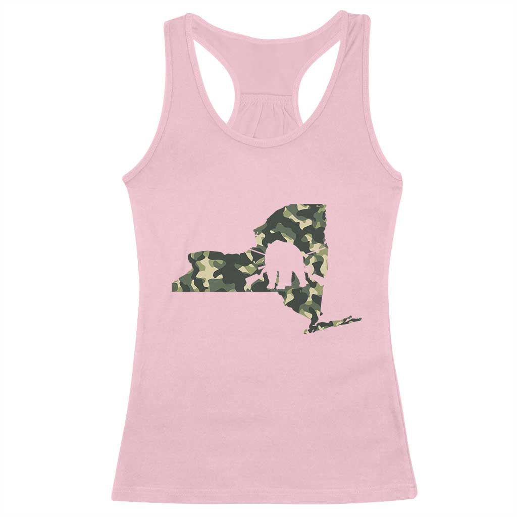New York Bear Hunter Racerback Tank Top Camo Map Hunting Season Gift - Wonder Print Shop