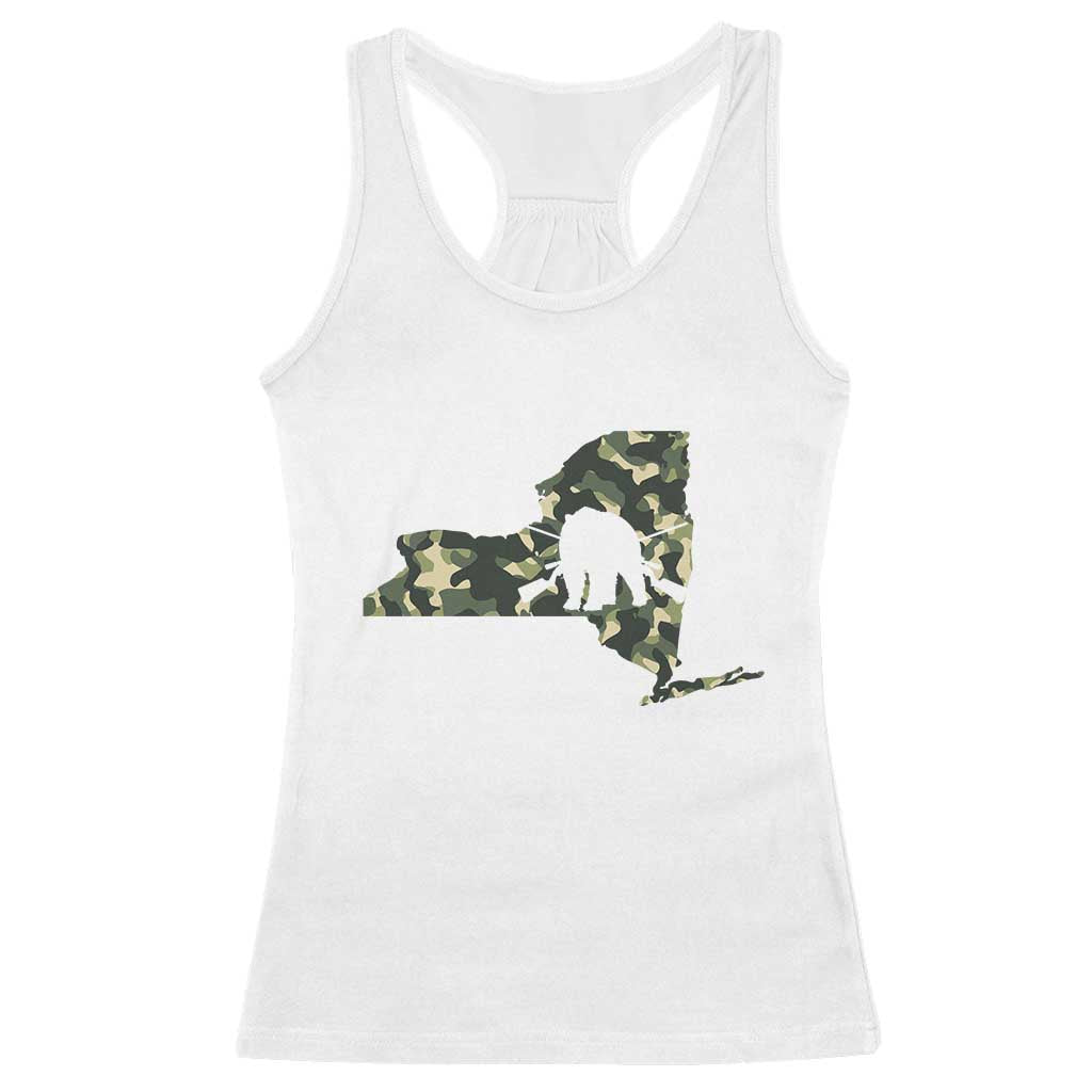 New York Bear Hunter Racerback Tank Top Camo Map Hunting Season Gift - Wonder Print Shop