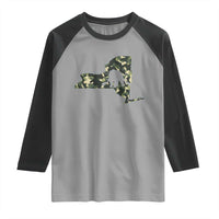 New York Bear Hunter Raglan Shirt Camo Map Hunting Season Gift - Wonder Print Shop