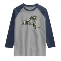New York Bear Hunter Raglan Shirt Camo Map Hunting Season Gift - Wonder Print Shop