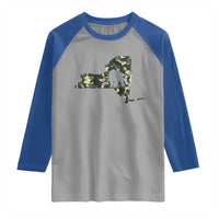 New York Bear Hunter Raglan Shirt Camo Map Hunting Season Gift - Wonder Print Shop
