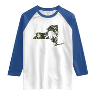 New York Bear Hunter Raglan Shirt Camo Map Hunting Season Gift - Wonder Print Shop