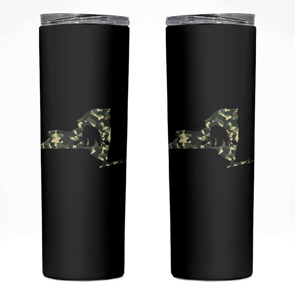 New York Bear Hunter Skinny Tumbler Camo Map Hunting Season Gift - Wonder Print Shop