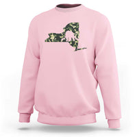 New York Bear Hunter Sweatshirt Camo Map Hunting Season Gift - Wonder Print Shop