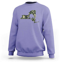 New York Bear Hunter Sweatshirt Camo Map Hunting Season Gift - Wonder Print Shop
