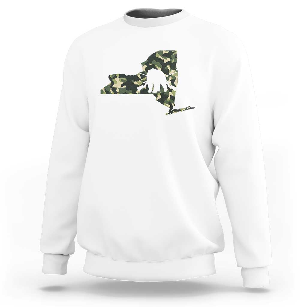 New York Bear Hunter Sweatshirt Camo Map Hunting Season Gift - Wonder Print Shop