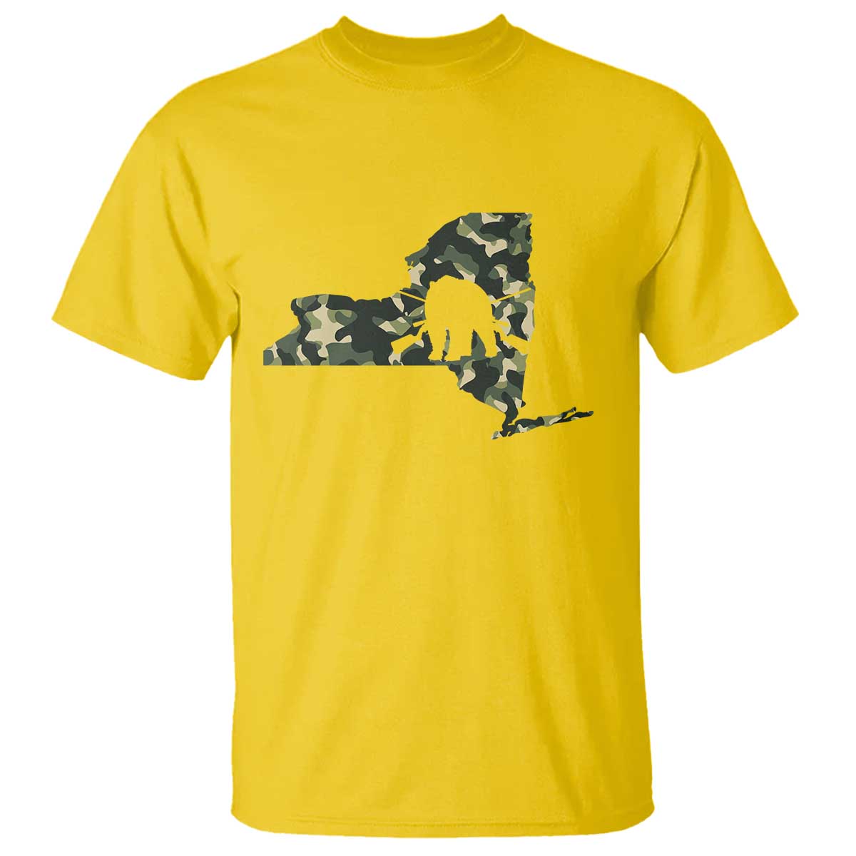 New York Bear Hunter T Shirt Camo Map Hunting Season Gift - Wonder Print Shop