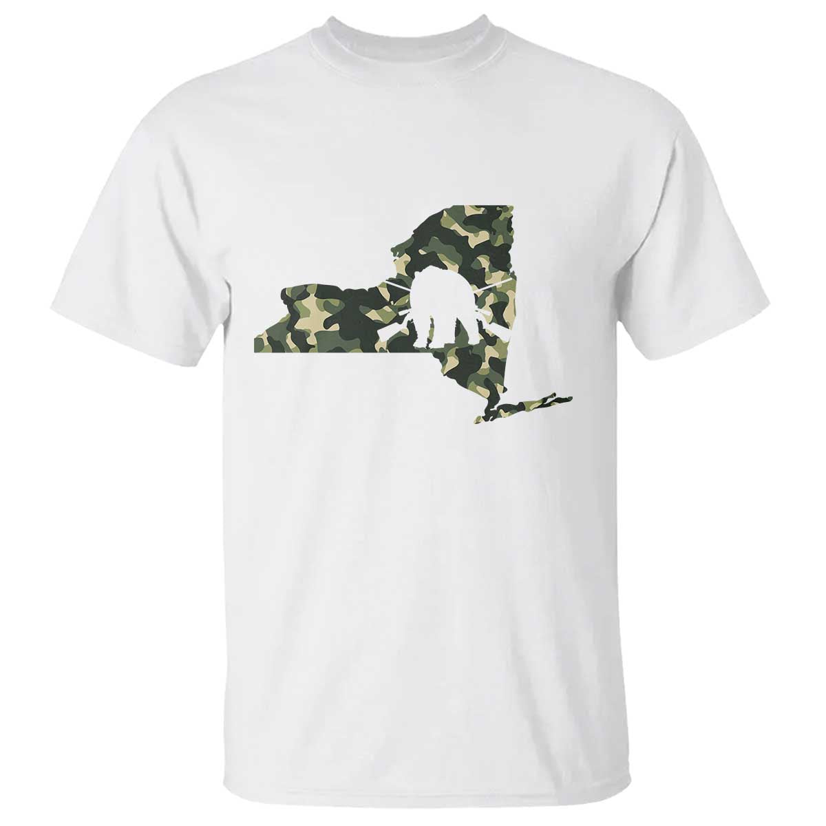 New York Bear Hunter T Shirt Camo Map Hunting Season Gift - Wonder Print Shop