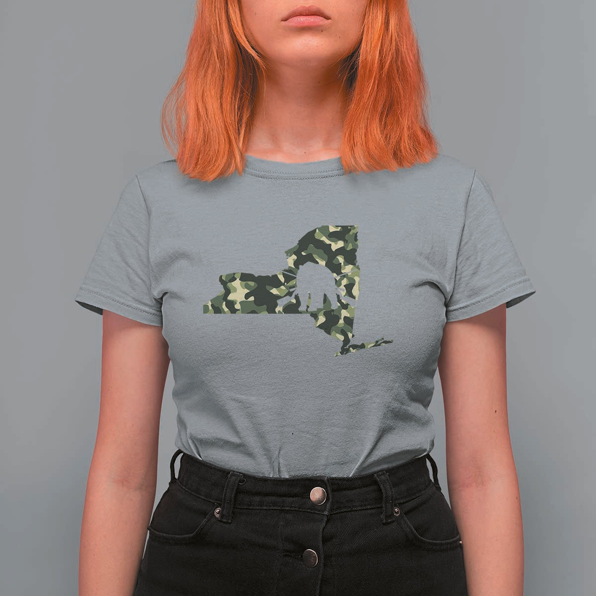 New York Bear Hunter T Shirt For Women Camo Map Hunting Season Gift - Wonder Print Shop