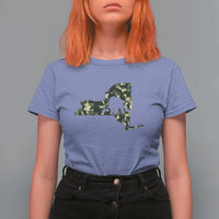New York Bear Hunter T Shirt For Women Camo Map Hunting Season Gift - Wonder Print Shop