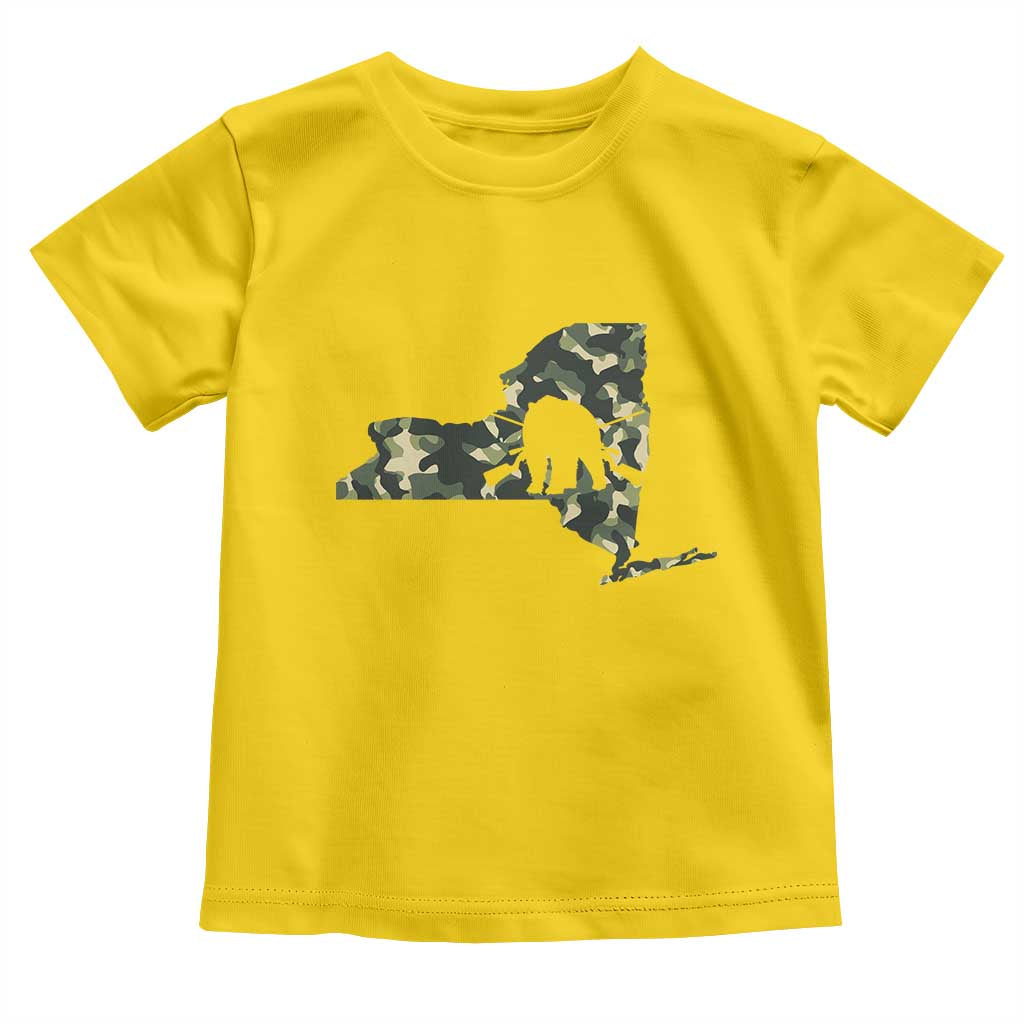 New York Bear Hunter Toddler T Shirt Camo Map Hunting Season Gift - Wonder Print Shop