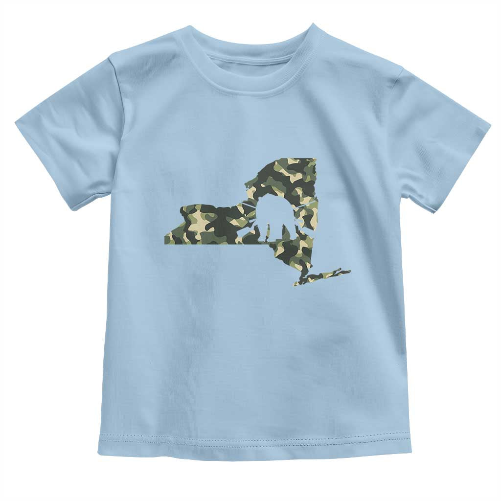New York Bear Hunter Toddler T Shirt Camo Map Hunting Season Gift - Wonder Print Shop
