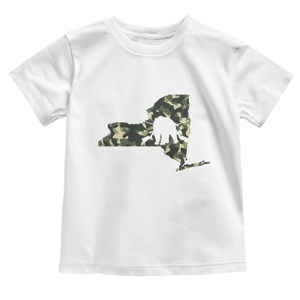 New York Bear Hunter Toddler T Shirt Camo Map Hunting Season Gift - Wonder Print Shop